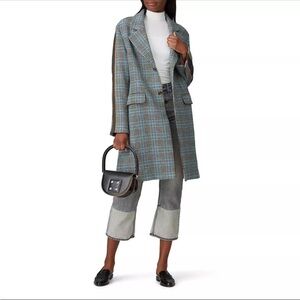 RTR Koché Blue Black Orange Check‎ Plaid Tailor Wool Blazer Coat Size Small
